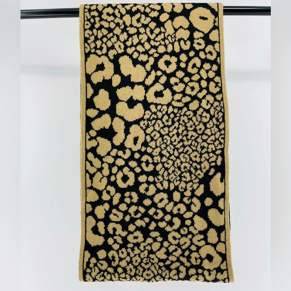 Reversible Leopard Print Knit Infinity Scarf